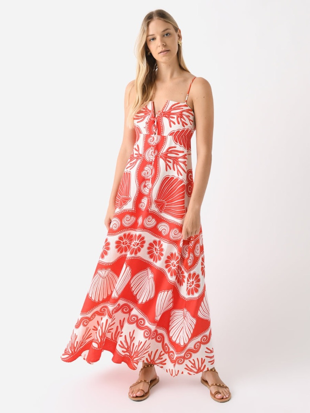 FARM Rio Off-White Ainika Shell Maxi Dress Size Small - Picture 13 of 16